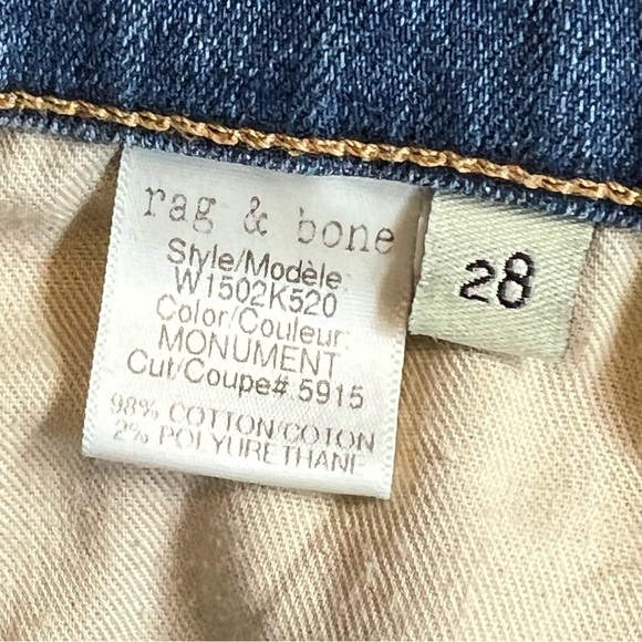 Rag & Bone Women’s Sz 28 Mid Rise Skinny Distressed Denim Jeans - Picture 11 of 12